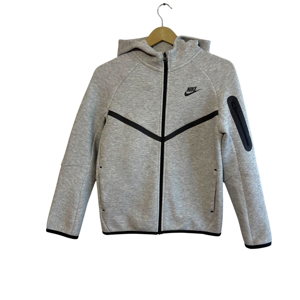 Nike Sportswear Tech Fleece Kids Size Large Gray Zip Up Hoodie Active Outdoor